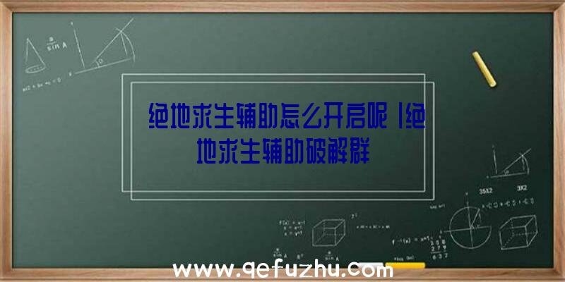 「绝地求生辅助怎么开启呢」|绝地求生辅助破解群